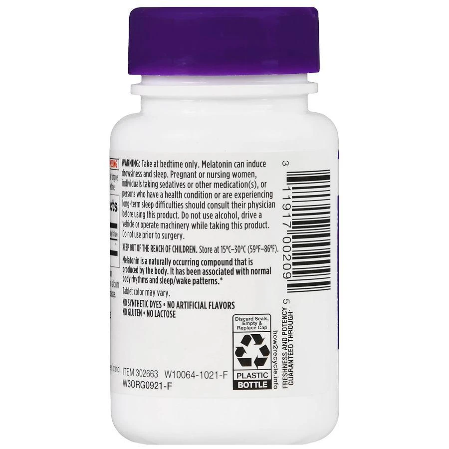 商品Walgreens|Melatonin Quick-Dissolving Tablets Dye-Free (100 days) Natural Cherry,价格¥108,第4张图片详细描述