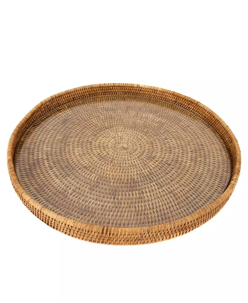 商品Artifacts Trading Company|Round Serving-Ottoman Tray with Glass Insert,价格¥719,第1张图片