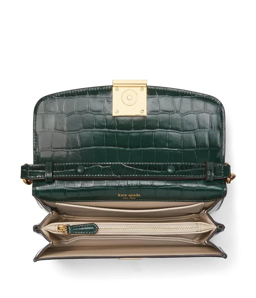 商品Kate Spade|Dakota Croc Embossed Leather Small Crossbody,价格¥1540,第3张图片详细描述