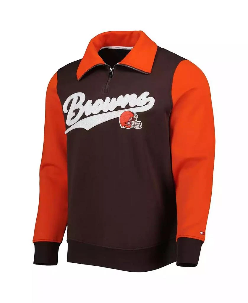 商品Tommy Hilfiger|Men's Brown, Orange Cleveland Browns Aiden Quarter-Zip Top,价格¥617,第3张图片详细描述