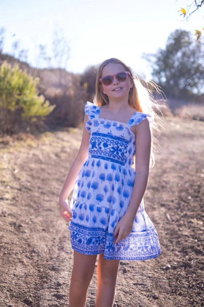 商品Bell|Girls Siena Dress In Blue/white Print,价格¥723,第3张图片详细描述