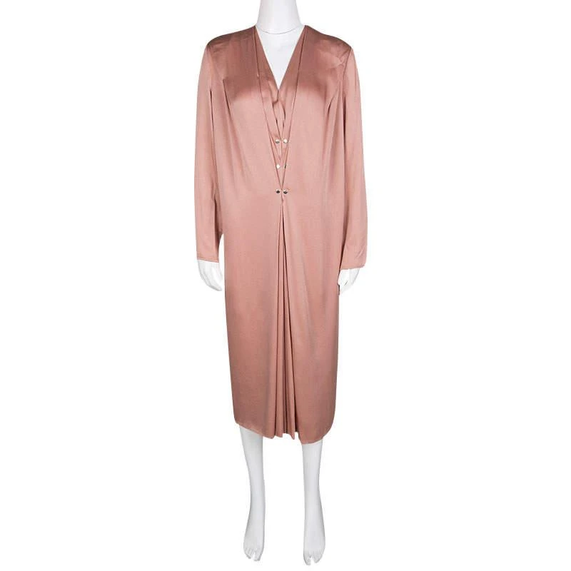 商品[二手商品] Lanvin|Lanvin Peach Pleat Detail Long Sleeve Dress S,价格¥2578,第2张图片详细描述