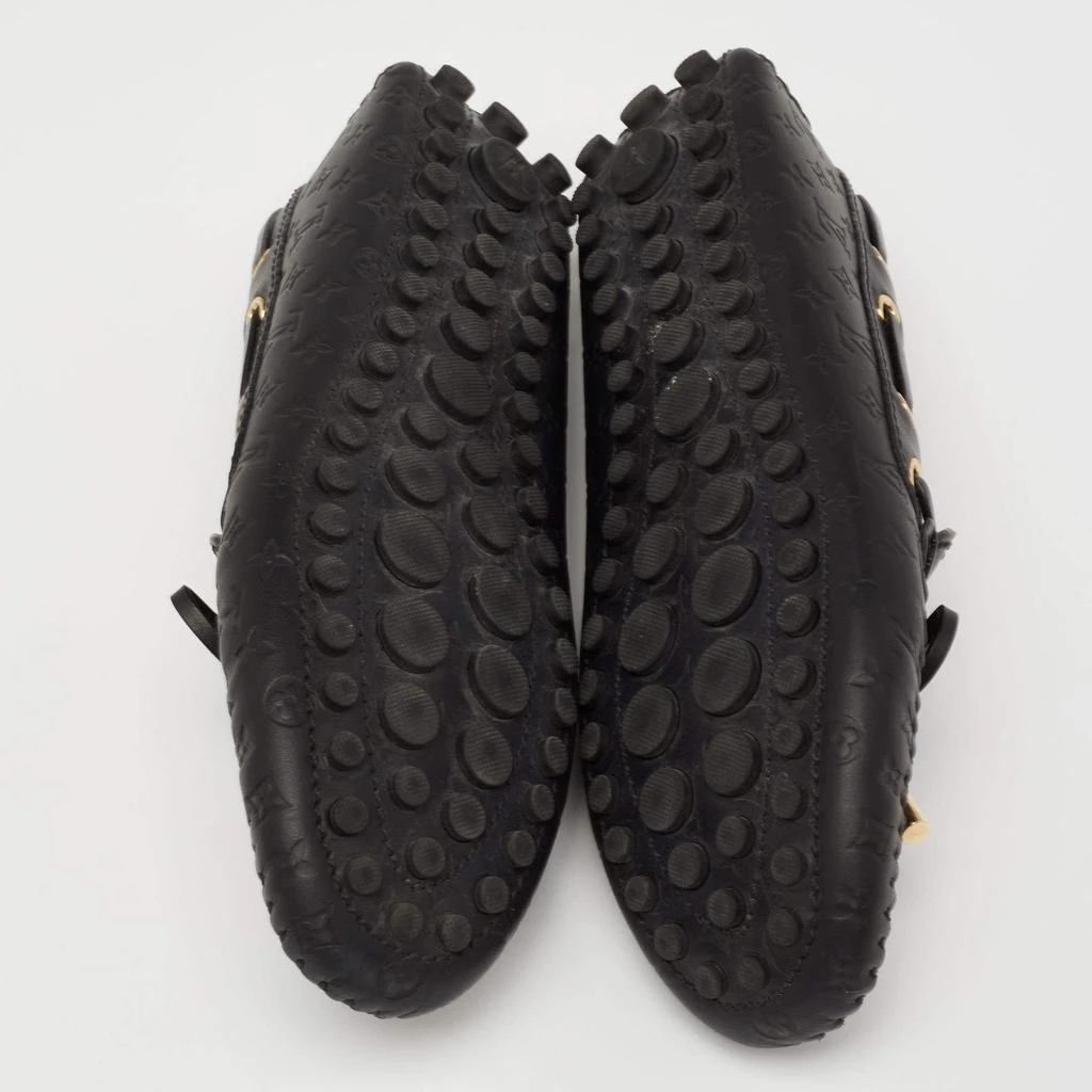 Louis Vuitton Black Monogram Leather Bow Slip On Loafers Size 35.5 商品
