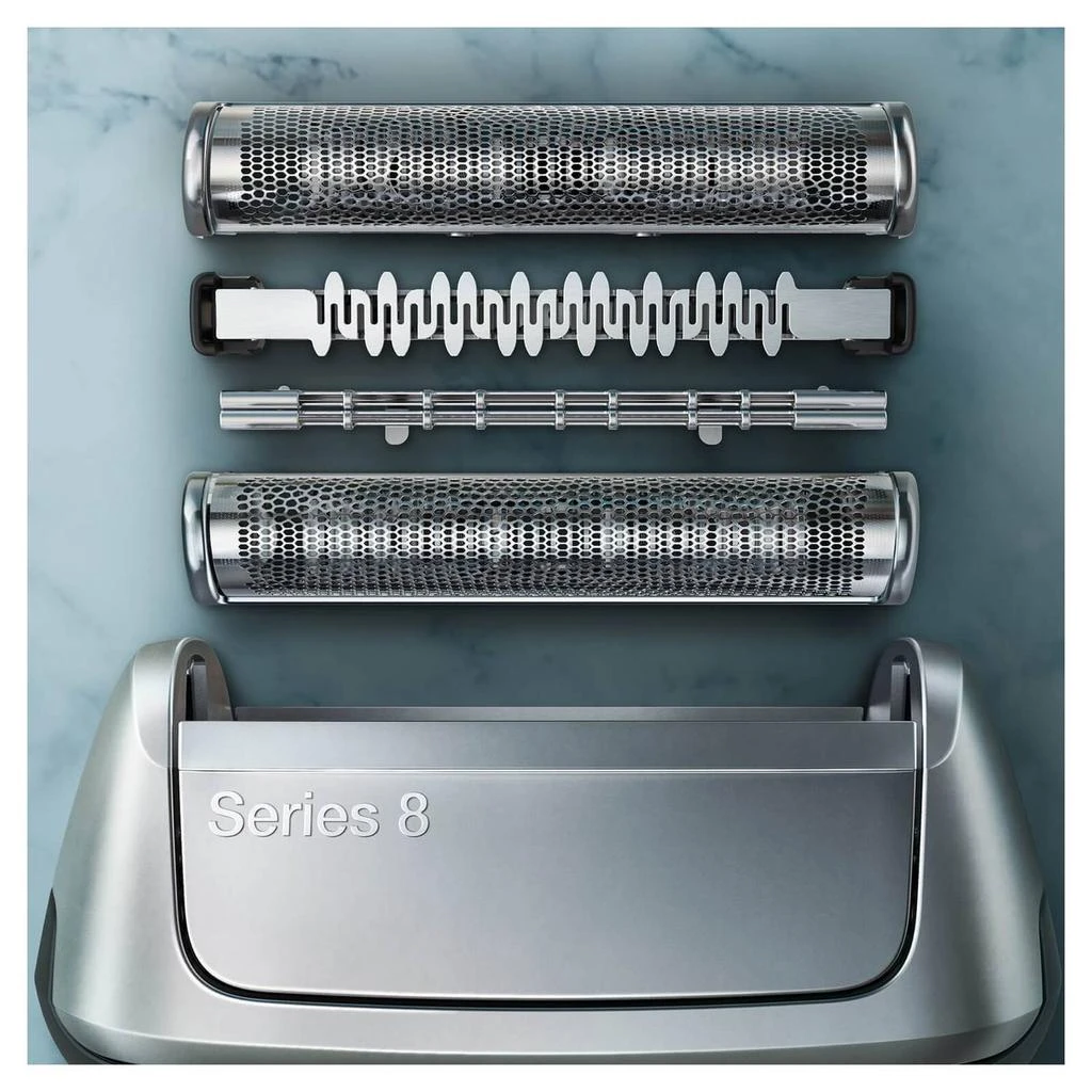 商品Braun|Braun Series 8 8390cc Next Generation, Electric Shaver, Clean&Charge Station, Fabric Case - Silver,价格¥2558,第2张图片详细描述