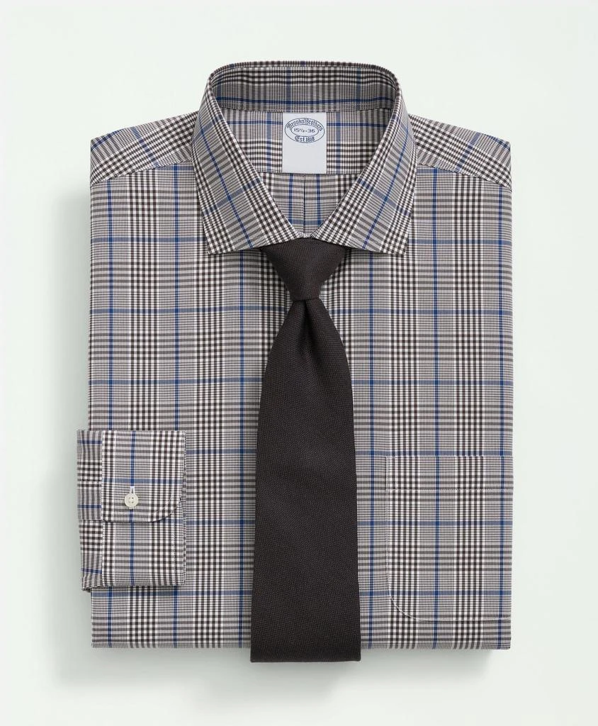 商品Brooks Brothers|Stretch Supima® Cotton Non-Iron Pinpoint English Collar, Glen Plaid Dress Shirt,价格¥496,第1张图片