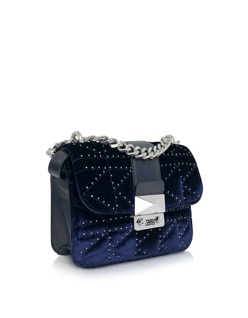商品Karl Lagerfeld Paris|K / Kuilted Studs天鹅绒斜挎包,价格¥1298,第4张图片详细描述