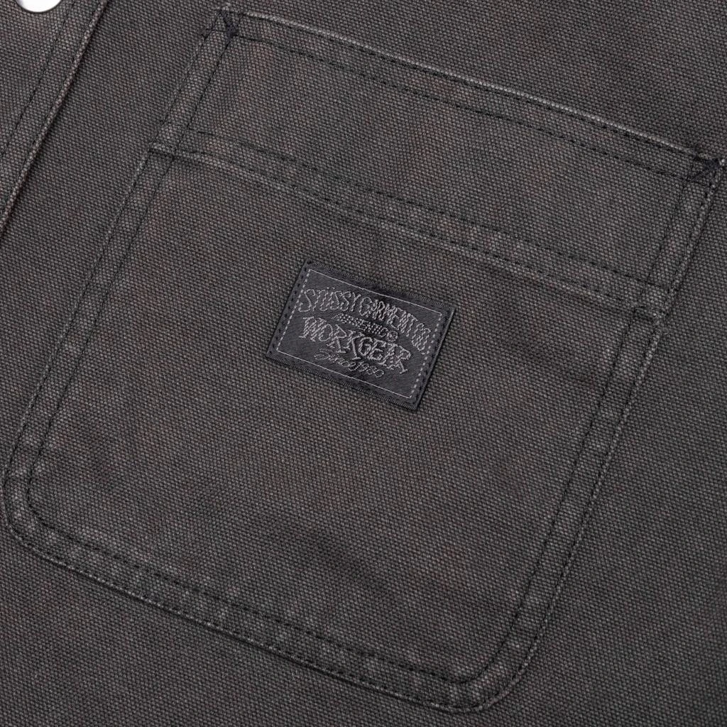 商品STUSSY|Heavy Washed Canvas Shirt - Black,价格¥1345,第4张图片详细描述