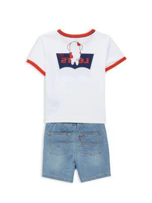 商品Levi's|Little Boy’s 2-Piece Ringer Tee & Jean Shorts Set,价格¥150,第2张图片详细描述