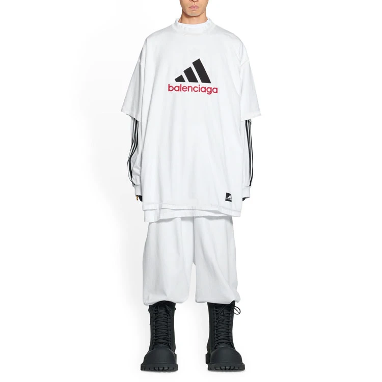 商品[国内直发] Balenciaga|巴黎世家 x adidas  x Adidas联名 Logo字母刺绣短袖T恤 宽松版型 男女同款 白色,价格¥3542,第7张图片详细描述