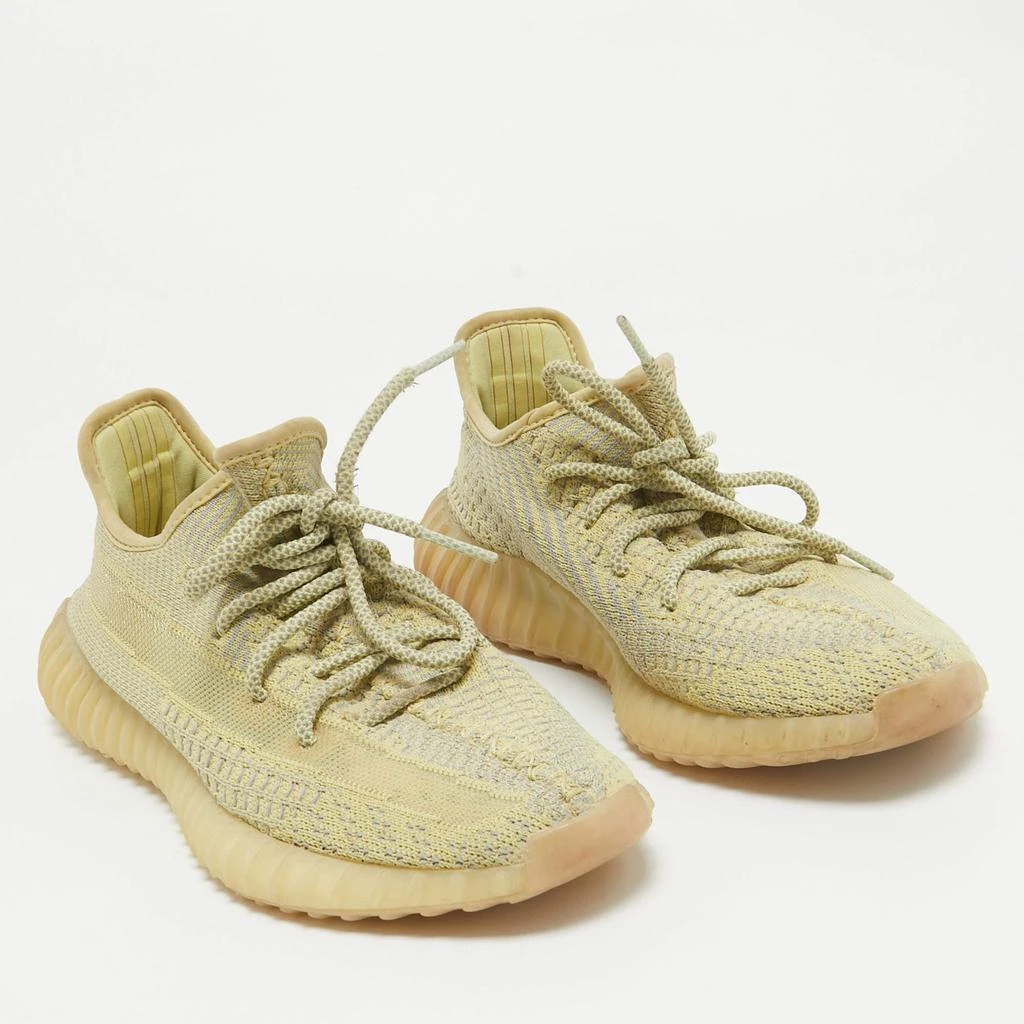 商品[二手商品] YEEZY|Yeezy x Adidas Grey/Yellow Knit Fabric Boost 350 V2 Antlia Sneakers 39 1/3,价格¥1065,第4张图片详细描述