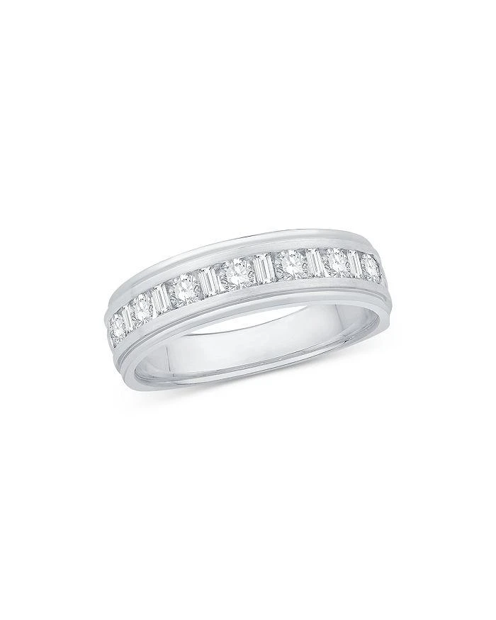 商品Bloomingdale's|Men's Round & Baguette Diamond Band in 14K White Gold, 0.75 ct. t.w.  - Exclusive ,价格¥32835,第1张图片