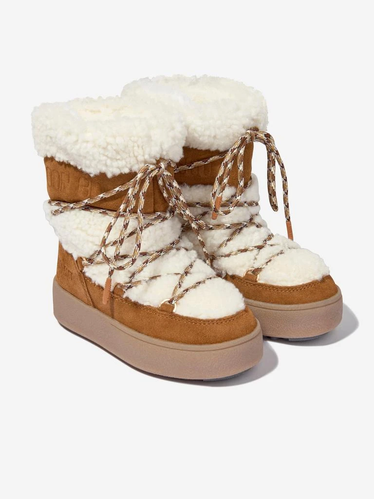 商品Moon Boot|Moon Boot Girls Jtrack Shearling Snow Boots in Brown,价格¥1671,第2张图片详细描述