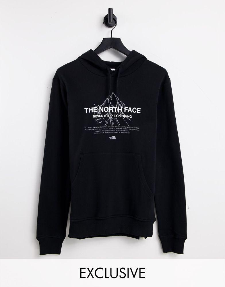 商品The North Face|The North Face Front Peak hoodie in black Exclusive at ASOS,价格¥608,第1张图片