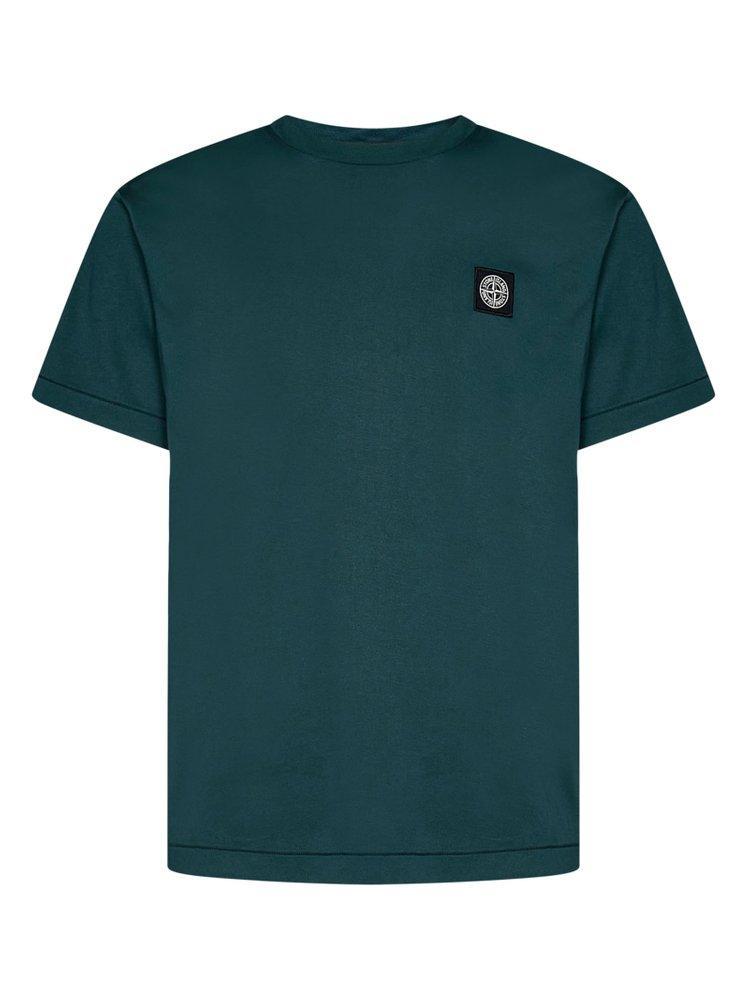 商品Stone Island|Stone Island Logo-Patch Crewneck T-Shirt,价格¥914-¥1155,第1张图片