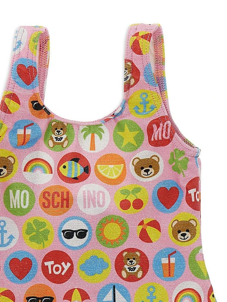 商品Moschino|Baby Girl's &amp; Little Girl's Sparkling Bear Pop Art Print Swimsuit,价格¥374,第3张图片详细描述