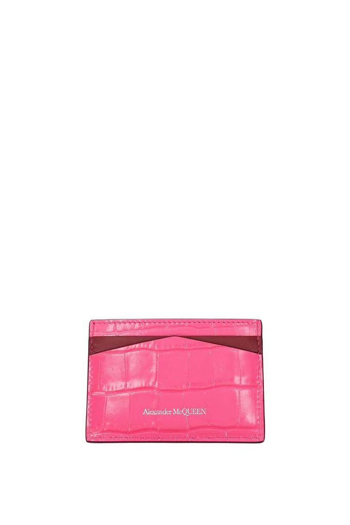 商品Alexander McQueen|Document holders Leather Pink Begonia,价格¥783,第2张图片详细描述