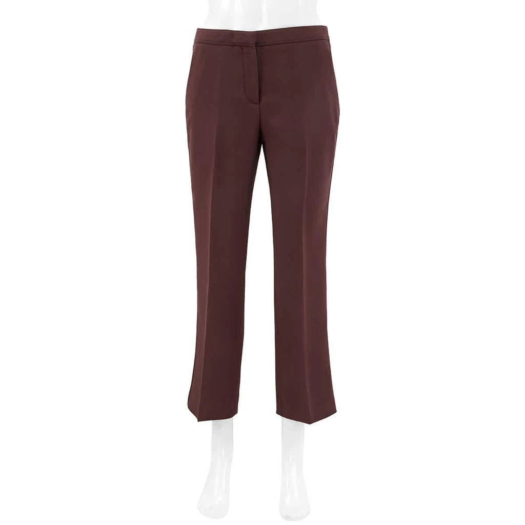 商品Burberry|Burberry Deep Burgundy Wool Silk Cropped Trouser, Waist Size 34,价格¥1116,第1张图片