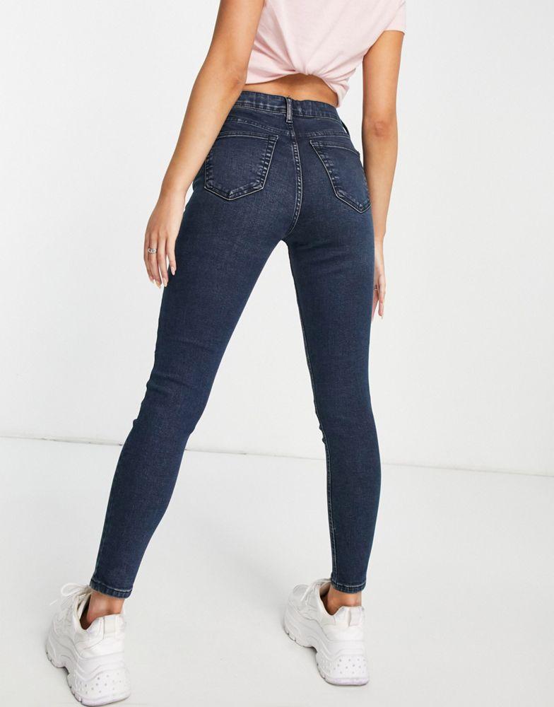 Topshop Jamie jeans in blue black商品第4张图片规格展示