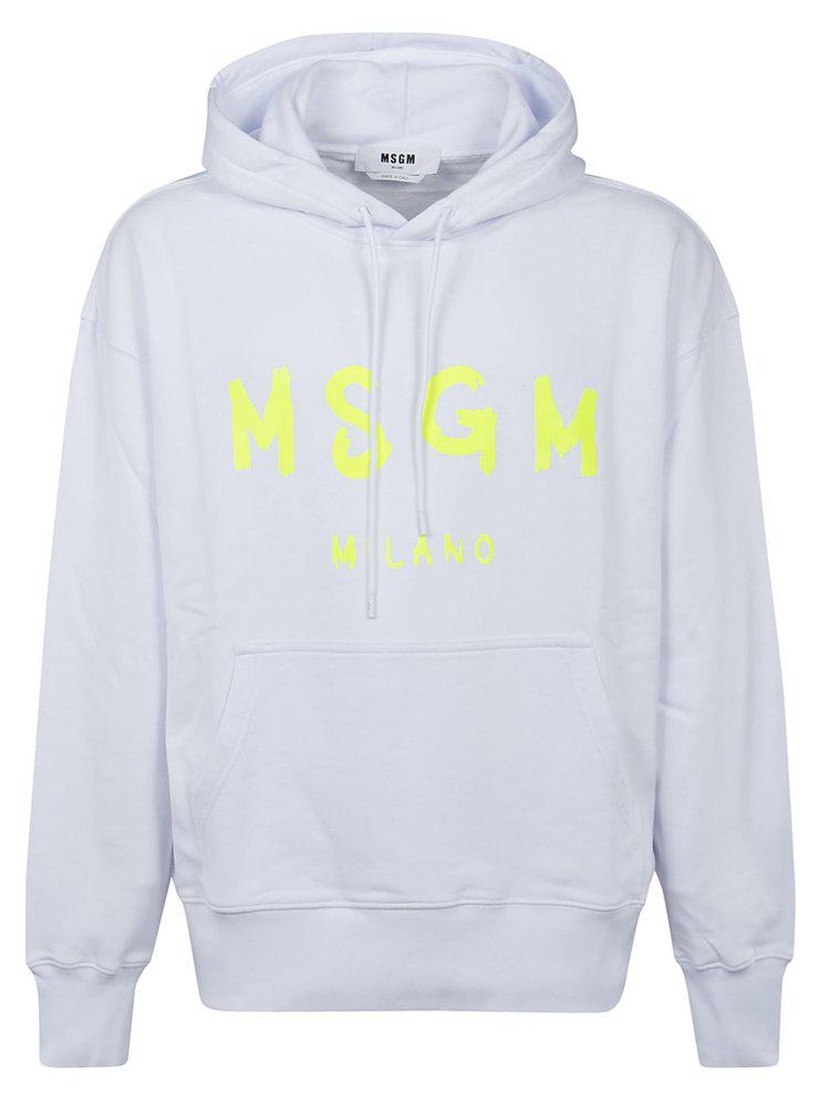 MSGM Logo Printed Drawstring Hoodie商品第1张图片规格展示