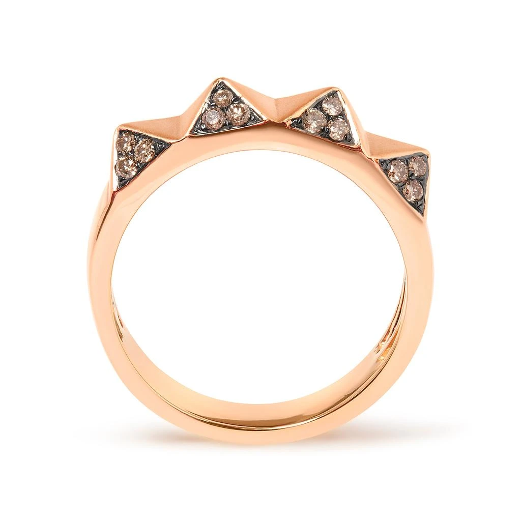 商品Haus of Brilliance|14K Rose Gold 1/4 Cttw Brown Diamond Pyramid Band Ring- Size 7,价格¥12550,第2张图片详细描述