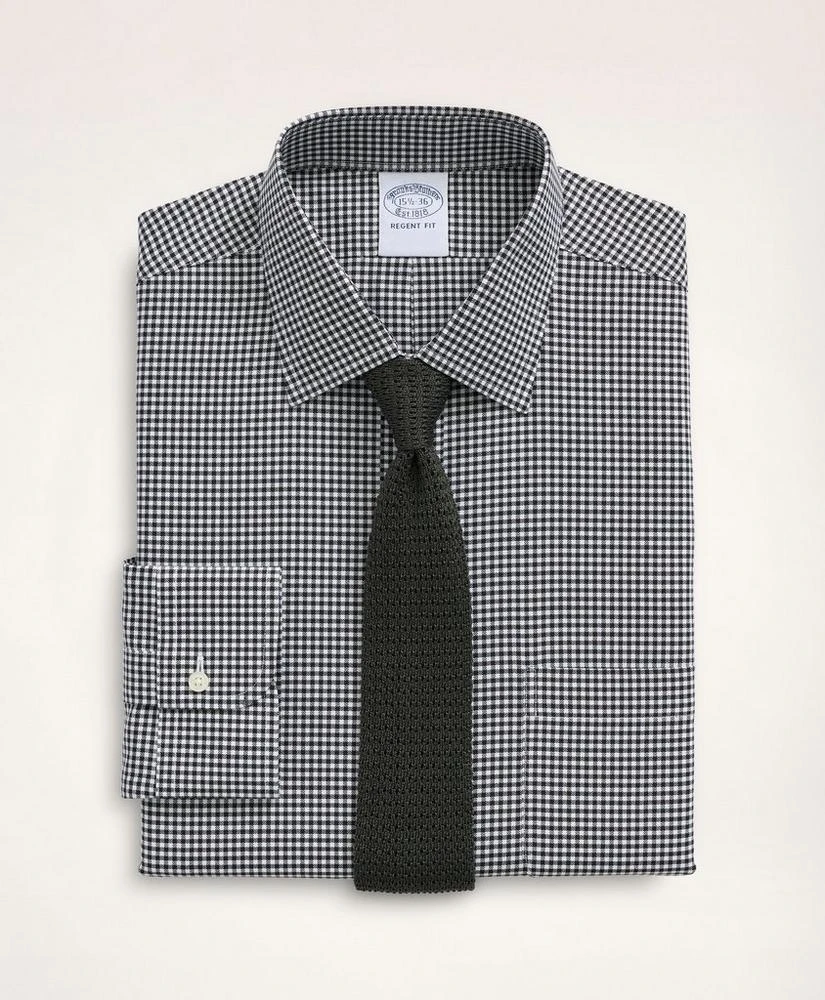 商品Brooks Brothers|Stretch Regent Regular-Fit Dress Shirt, Non-Iron Herringbone Gingham Ainsley Collar,价格¥471,第1张图片
