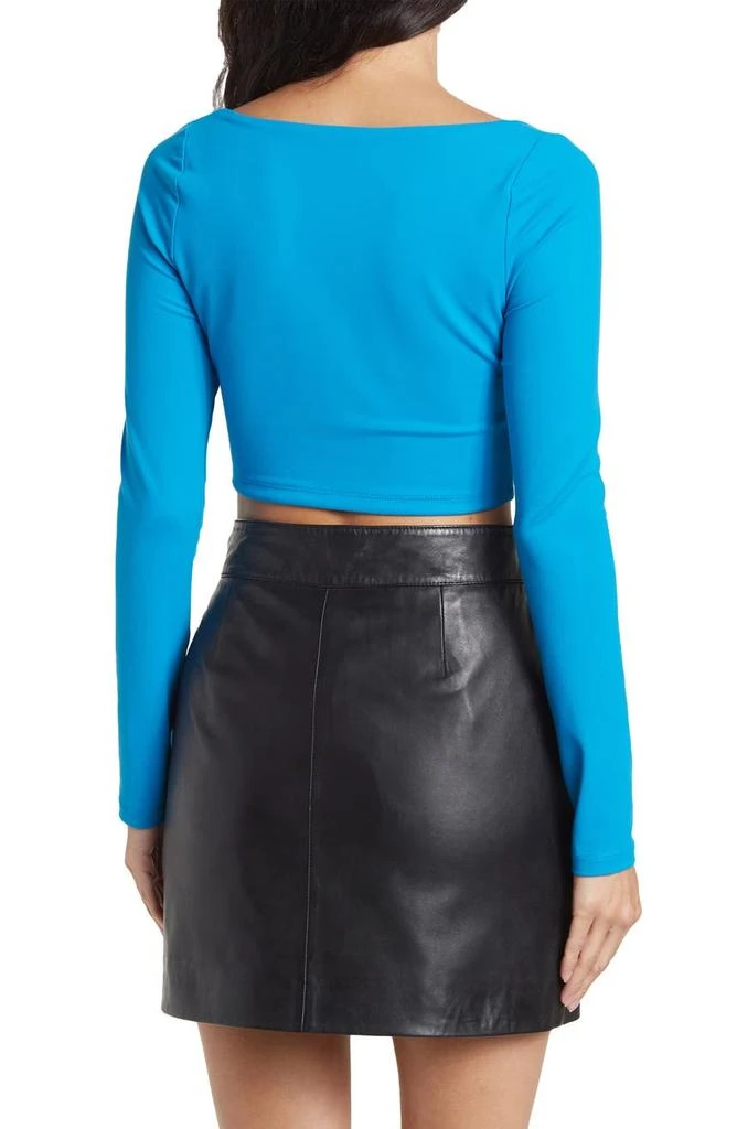 商品Susana Monaco|Square Neck Long Sleeve Crop Top,价格¥203,第2张图片详细描述