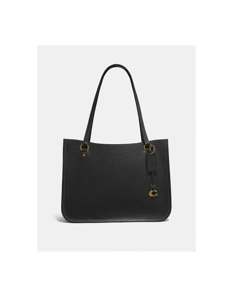 商品Coach|Coach Tyler Polished Pebble Leather Tote Colour: Black,价格¥3235,第1张图片