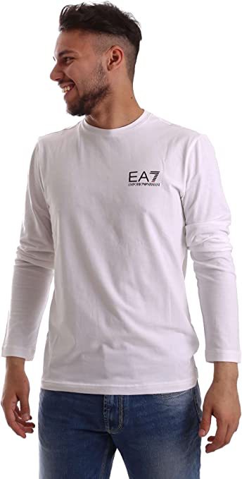 商品Emporio Armani|EMPORIO ARMANI 男士白色棉质长袖T恤 3YPT55-PJ03Z-1578,价格¥327,第1张图片