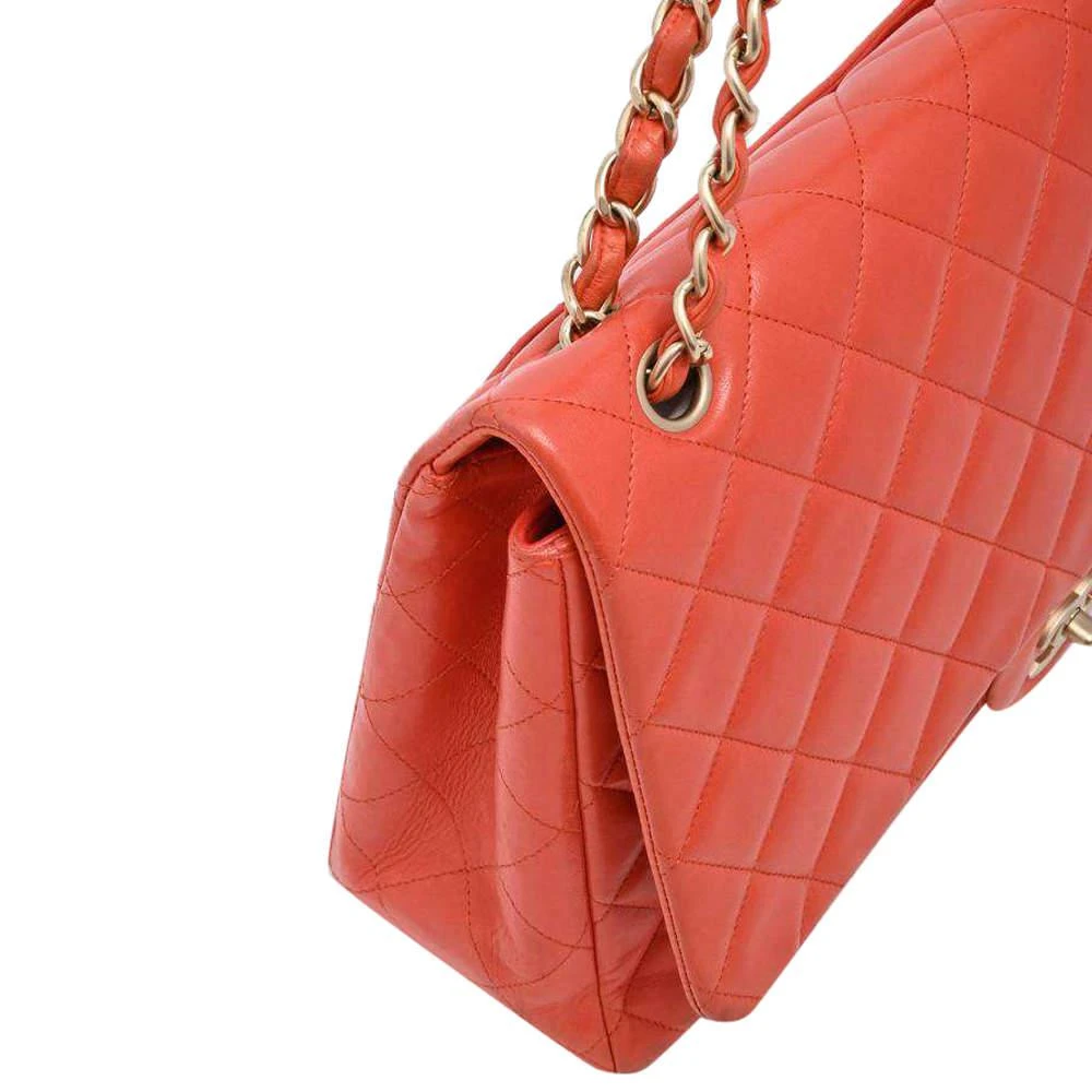 Chanel Coral Quilted Leather Jumbo Classic Flap Bag 商品