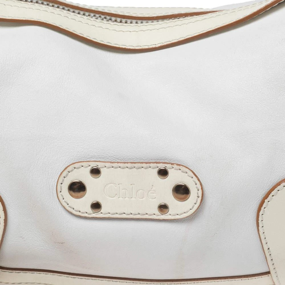 商品[二手商品] Chloé|Chloe White/Cream Leather Logo Charm Shoulder Bag,价格¥991,第5张图片详细描述