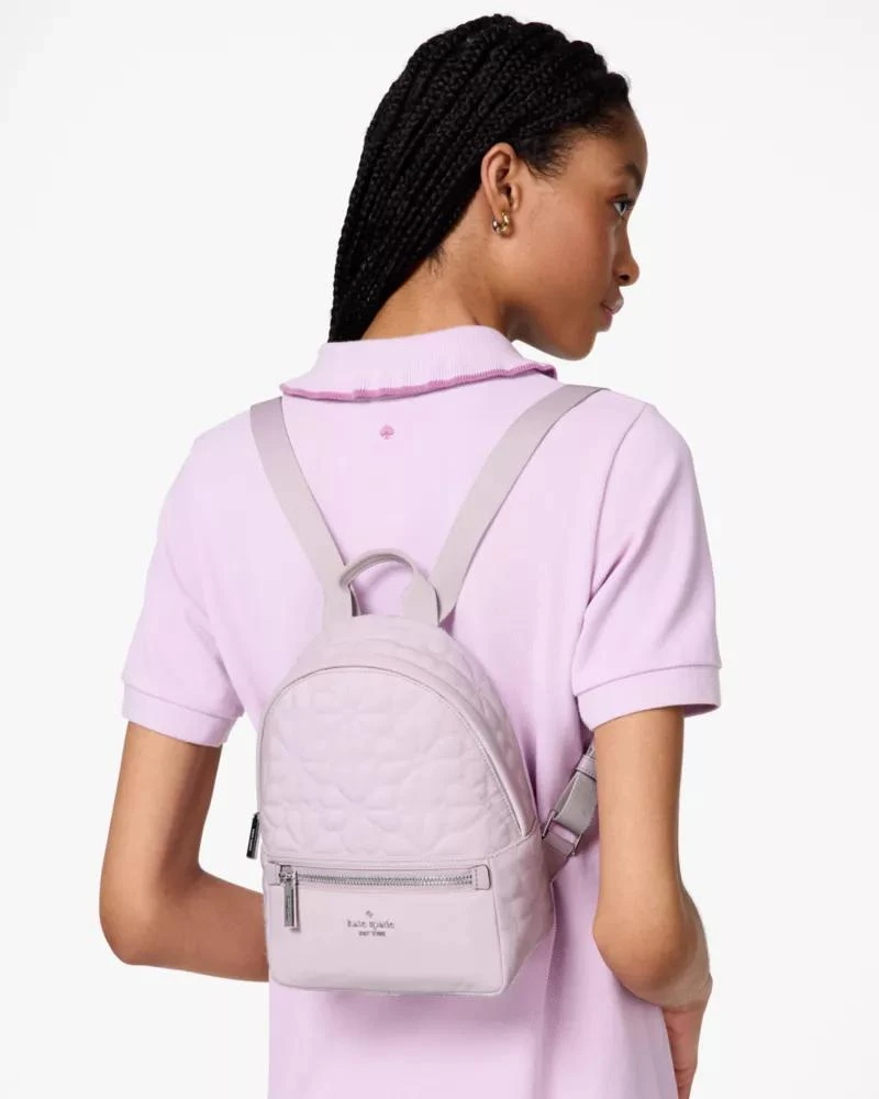 Spade Flower Quilted Fabric Small Backpack 商品