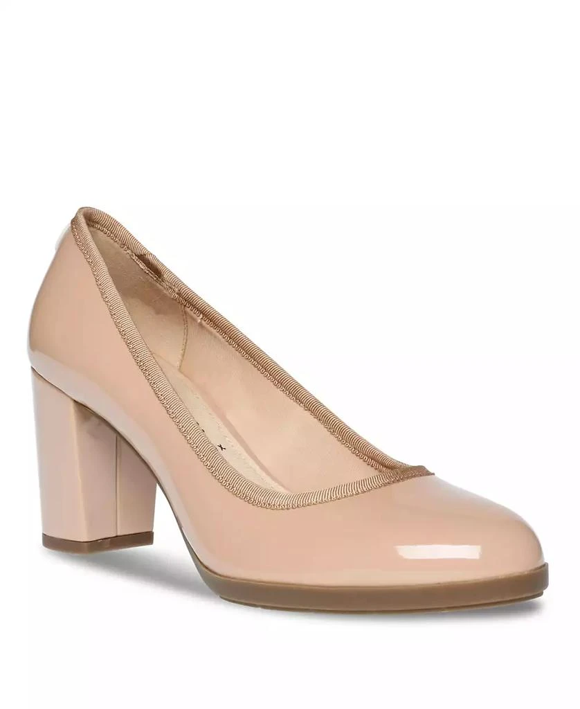 商品Anne Klein|Women's Castana Round Toe Block Heel Pumps,价格¥374,第1张图片