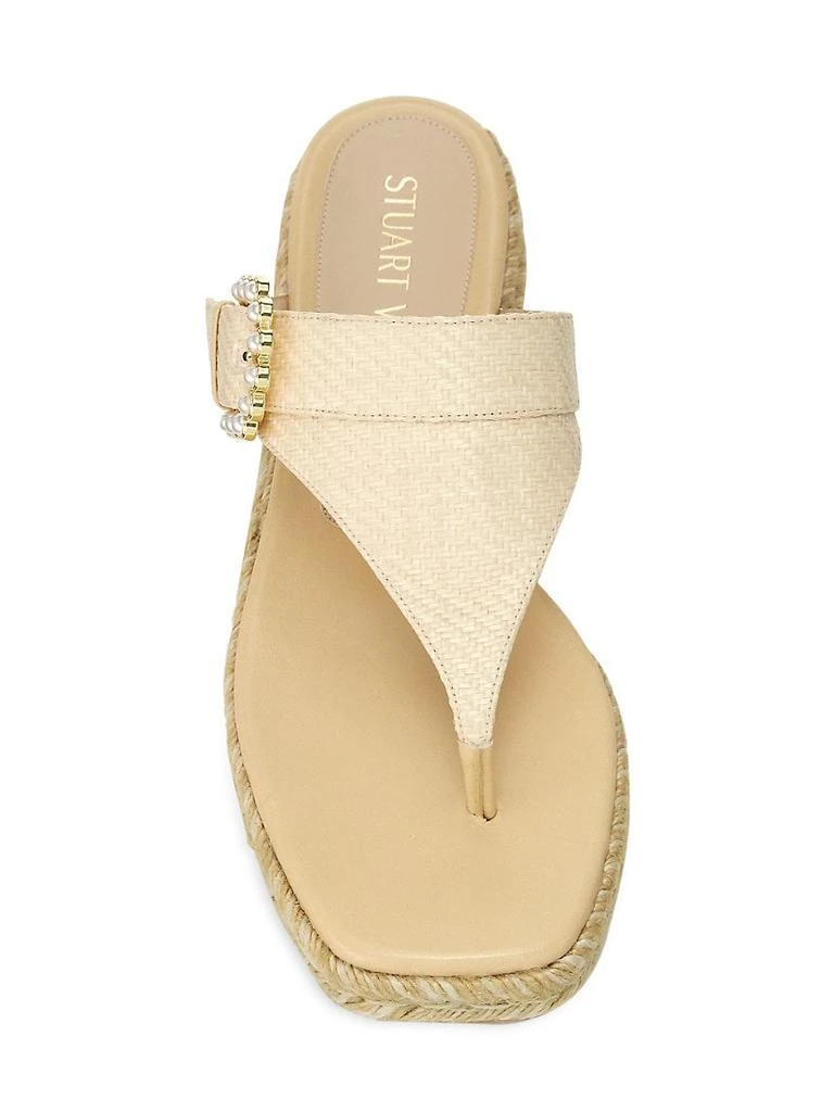 商品Stuart Weitzman|Pearl Buckle Espadrille Sandals,价格¥1307,第5张图片详细描述