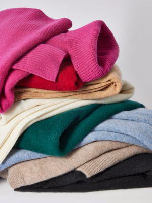 Ribbed Trim ​Turtleneck Cashmere Sweater商品第4张图片规格展示