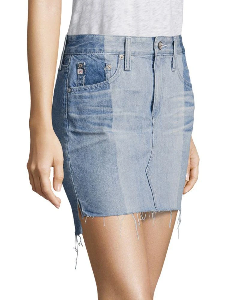 商品AG Jeans|Sandy Colorblock Denim Mini Skirt,价格¥317,第3张图片详细描述