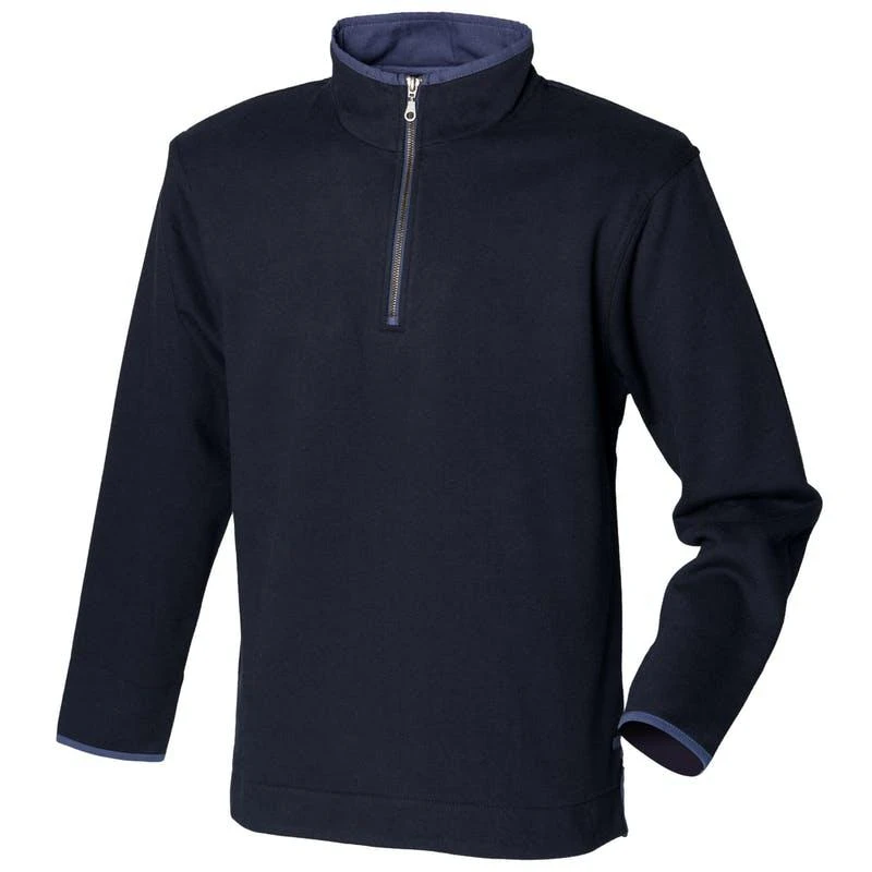商品Front Row|Front Row Mens Soft Touch 1/4 Zip Sweatshirt Top (Navy),价格¥331,第1张图片