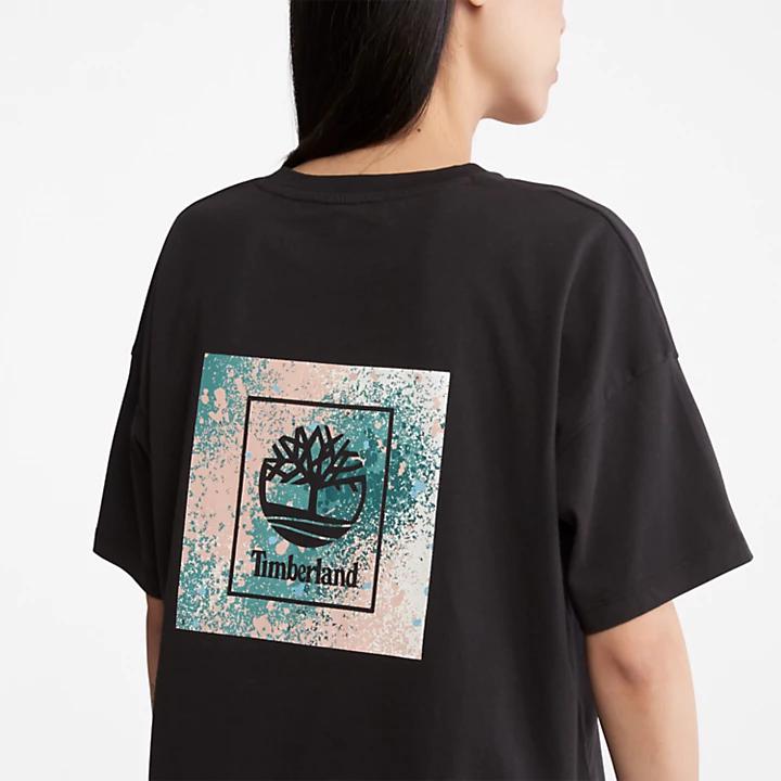 Back Graphic Logo T-Shirt for Women in Black商品第5张图片规格展示
