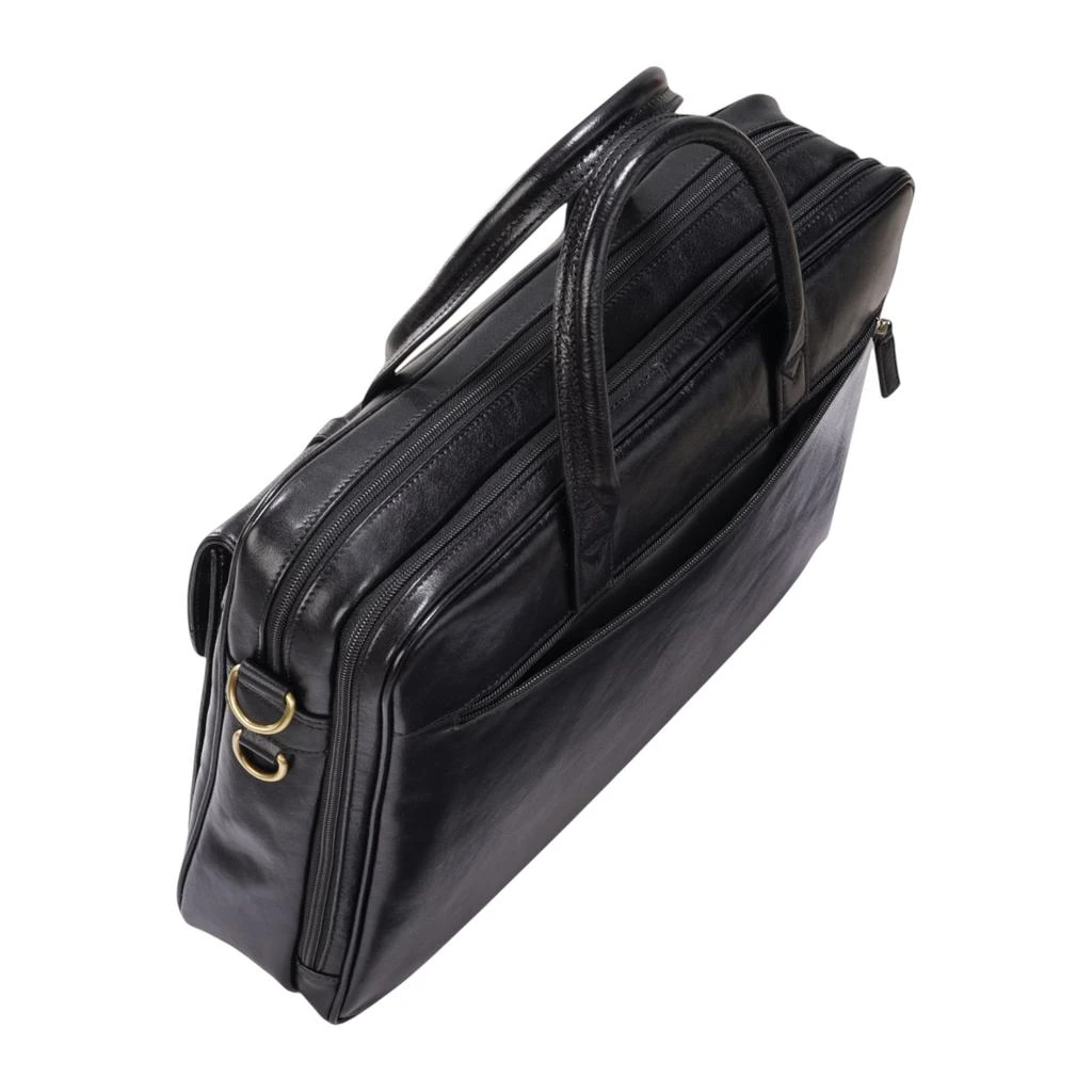商品Infinity Leather|Genuine Leather Laptop Black Satchel Messenger Crossbody Shoulder Bag - Belmont,价格¥1603,第5张图片详细描述