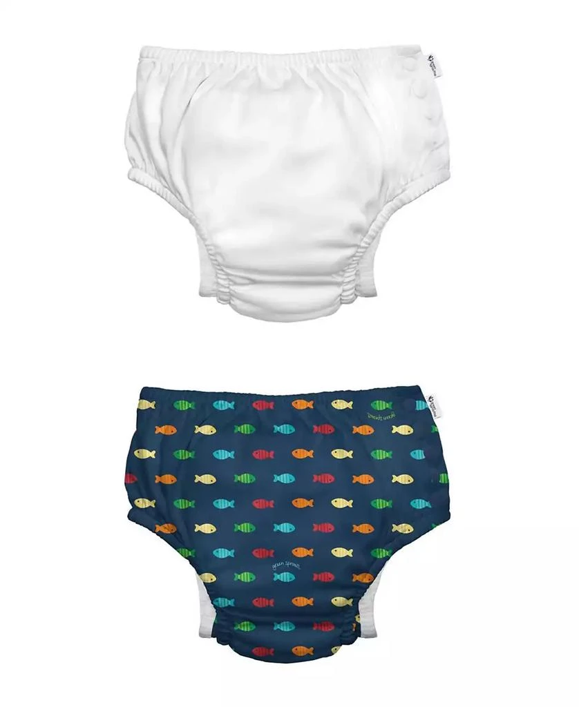 商品green sprouts|Toddler Boys or Toddler Girls Snap Swim Diaper, Pack of 2,价格¥270,第1张图片详细描述