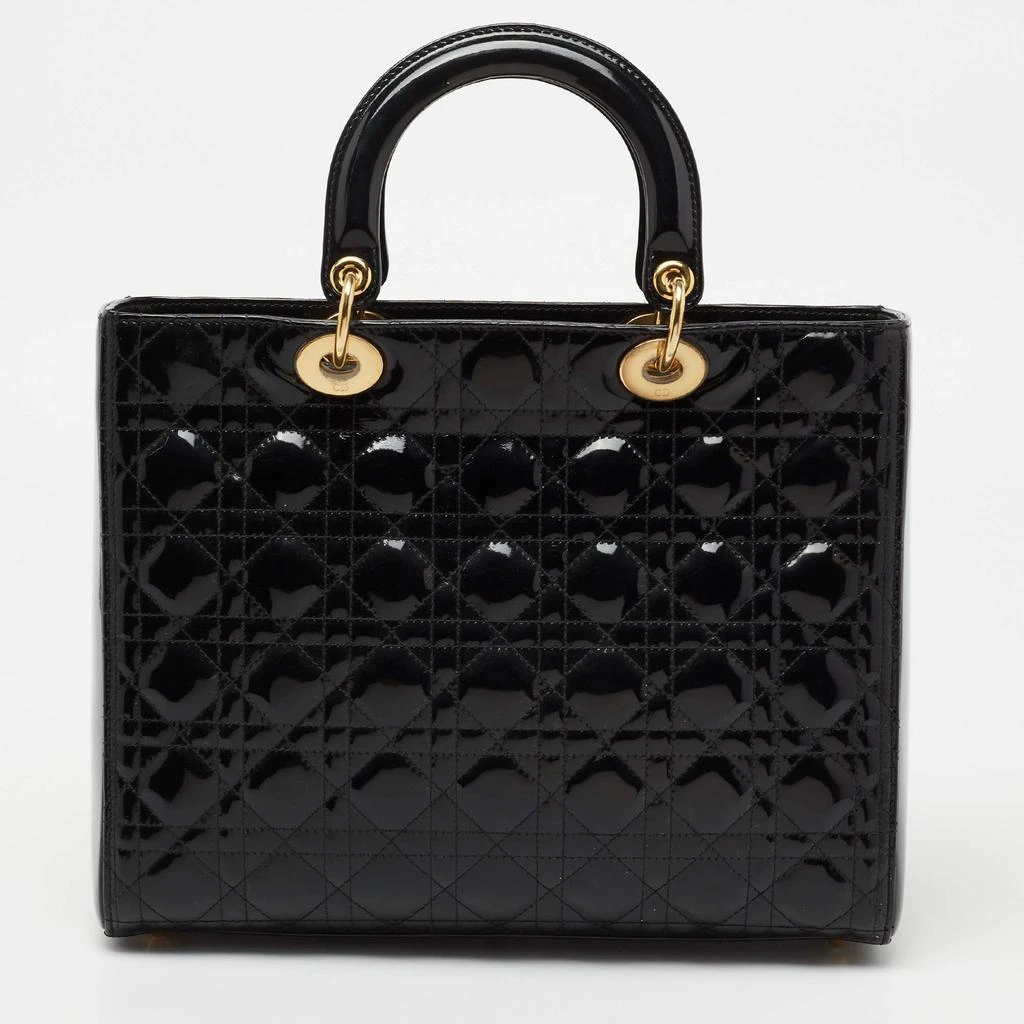 商品[二手商品] Dior|Dior Black Cannage Patent Leather Large Lady Dior Tote,价格¥9972,第4张图片详细描述