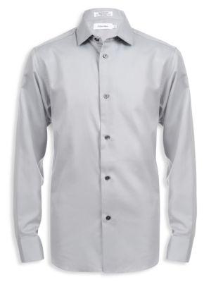 Boy's Modern-Fit Solid Sateen Long-Sleeve Shirt商品第1张图片规格展示