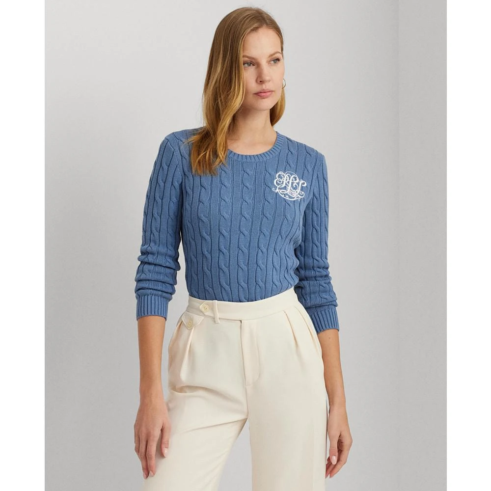 商品Ralph Lauren|Women's Cotton Cable-Knit Sweater,价格¥1086,第1张图片