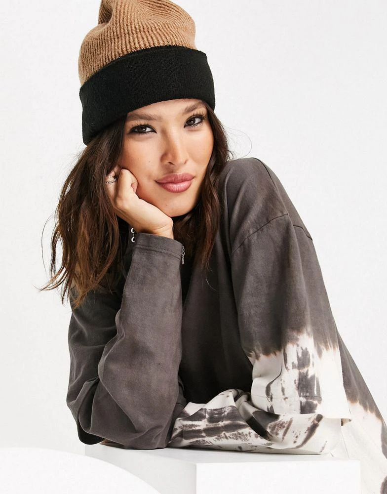 商品Topshop|Topshop tie dye double sleeve t-shirt midi dress in charcoal,价格¥162,第3张图片详细描述