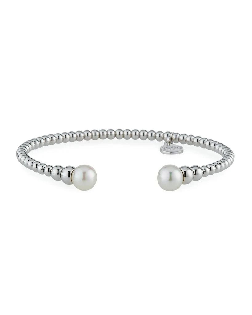 Rhodium-Plated Bangle with Logo Charm, 2"Dia 商品