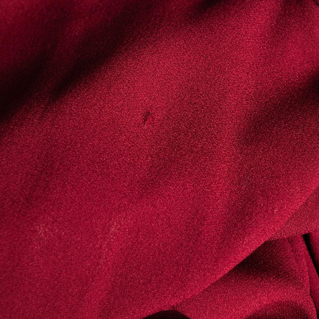 商品[二手商品] Weekend Max Mara|Weekend Max Mara Burgundy Crepe Bow Tie Neck Pleated Dress M,价格¥1059,第4张图片详细描述