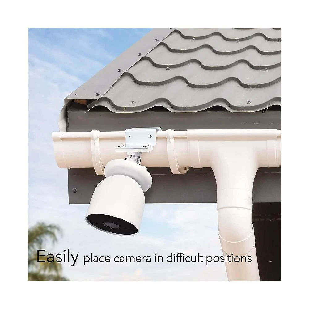 商品Wasserstein|Wasserstein Weatherproof Gutter Mount for Cam (Battery) (White) - Flexible Mounting for Nest Cam,价格¥157,第3张图片详细描述