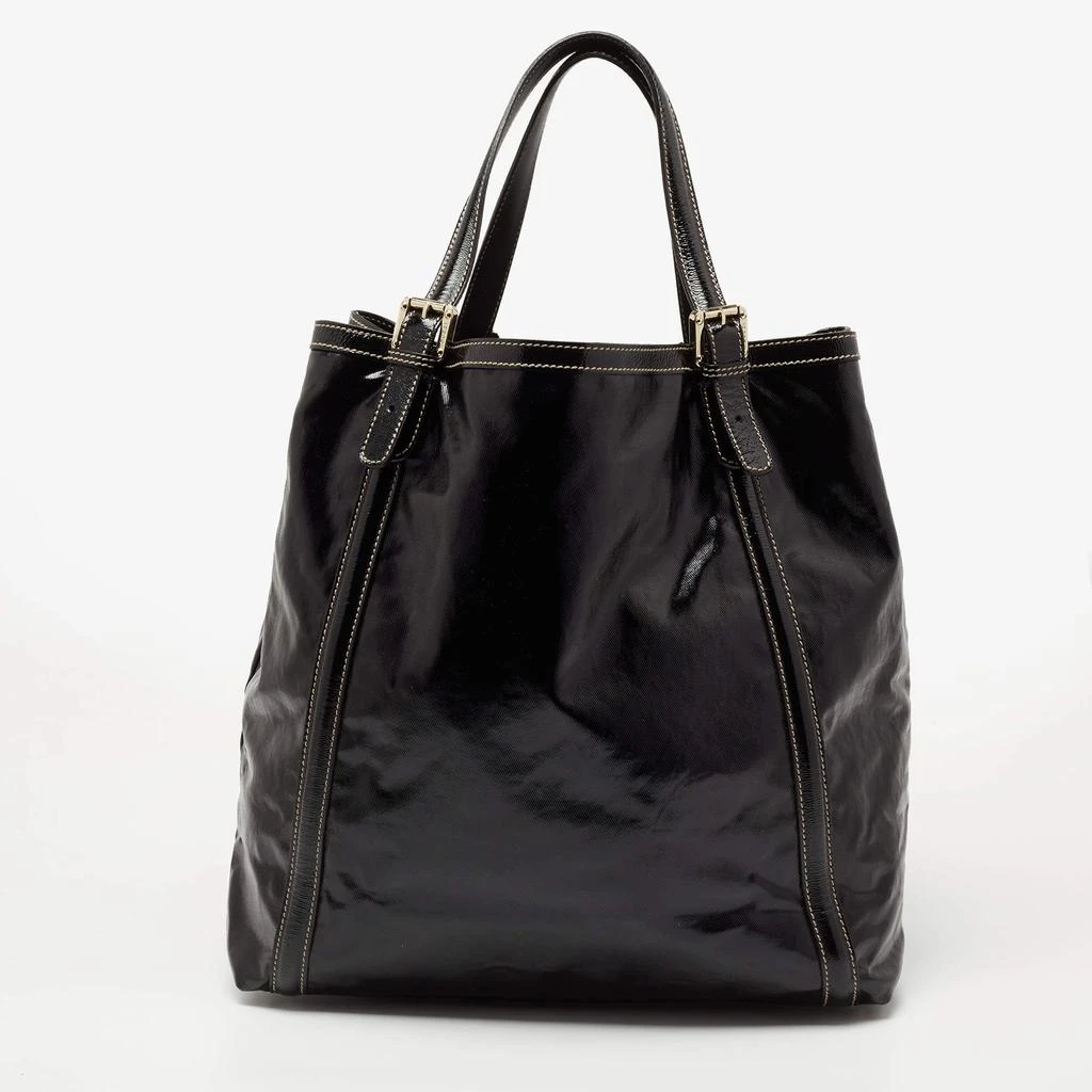 商品[二手商品] Gucci|Gucci Black Coated Fabric Large Dialux Britt Tote,价格¥4917,第4张图片详细描述