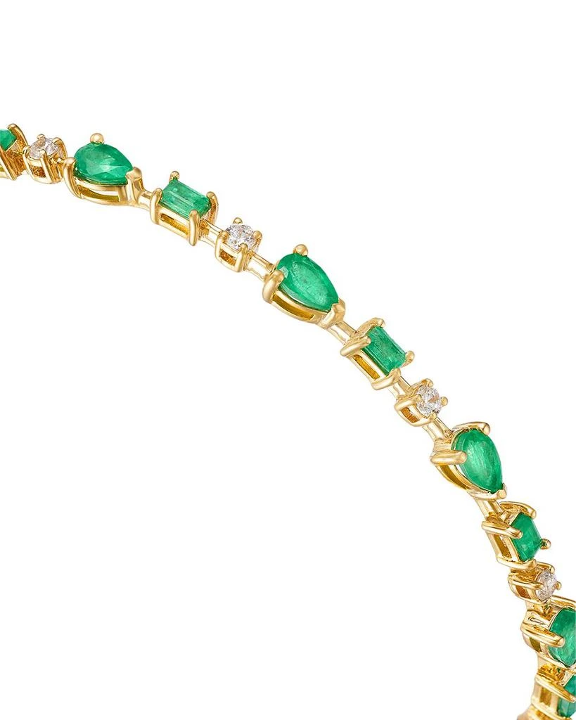 Emerald & Diamond Link Bracelet in 14K Yellow Gold 商品