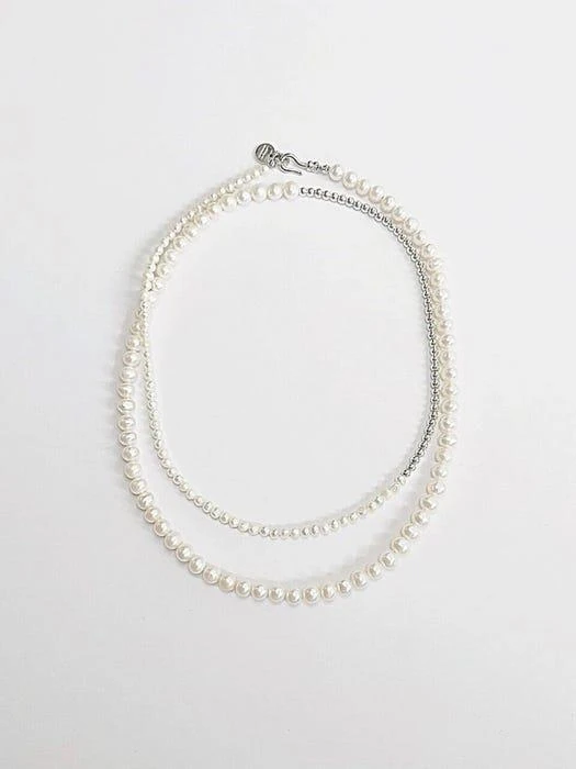商品LOVE ME MONSTER|Pearl Hematite Two-Way Long Necklace,价格¥1222,第5张图片详细描述