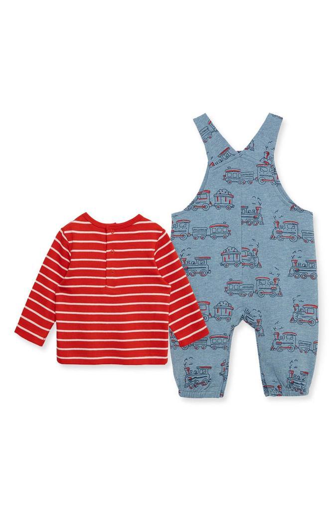 商品Little Me|Stripe T-Shirt & Train Overalls Set,价格¥170,第4张图片详细描述